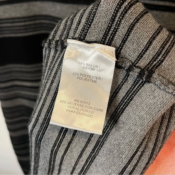 Women’s | Just… Taylor Black and Gray Striped Sweater Dress | Large - Picture 5 of 7